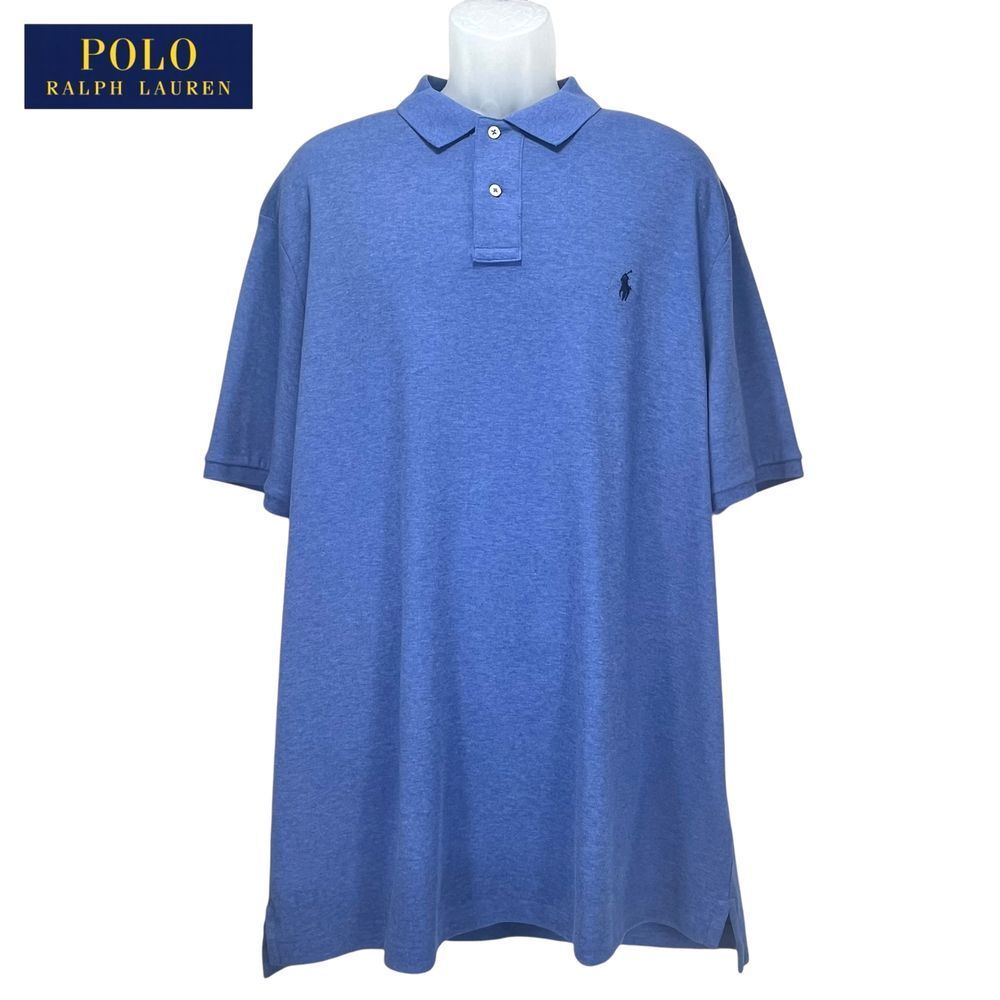 Polo Ralph Lauren Men’s XXL Classic Polo Shirt Heather Blue Cotton‎ Short Sleeve